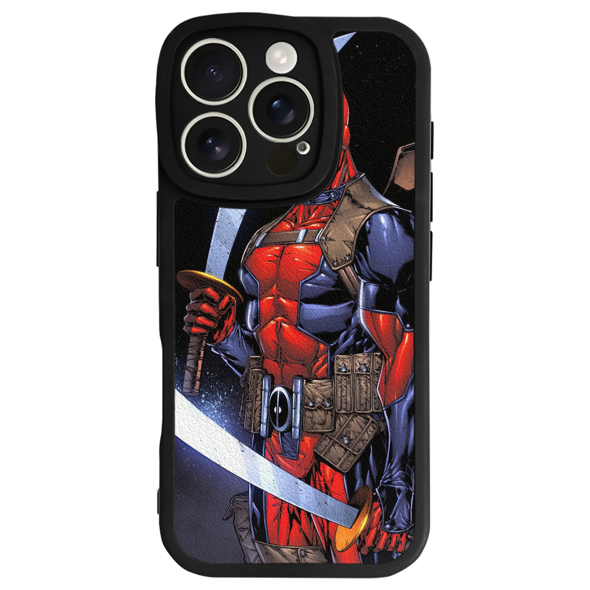 （画像用） Deadpool デッドプール 【iPhone 16シリーズ対応】シリコンスマホケース（レザー調） 材質：シリコン